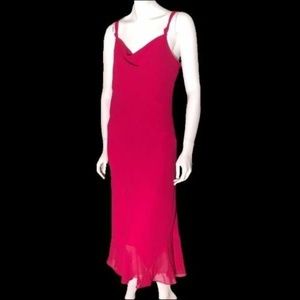Evan Picone Chiffon Drape Neck Midi Dress 14